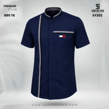 Premium Half Sleeve Shirt Navy Blue