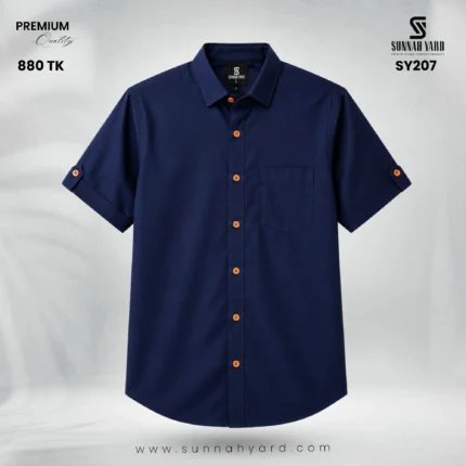 Premium Half Sleeve Shirt Navy Blue